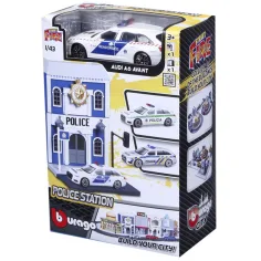 Bburago City - Audi A6 Polizeiauto und Polizeistation 1 /43 Bild 1
