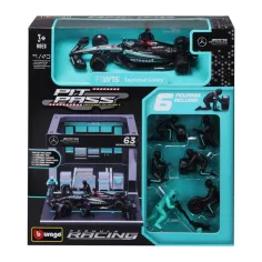 Bburago: F1 Rennwagen 1/43 – MB AMG W15 E Performance Boxengasse