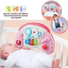 Beschäftigungsspielzeug für Babys mit Licht- und Toneffekten in Pink. Bild 2