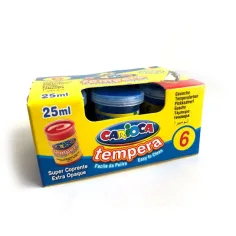 Blaue Temperafarbe im Tiegel 6x35 g - Carioca Bild 2