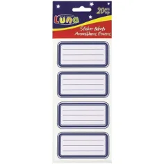 Blaues Heftetiketten-Set, 20 Stück