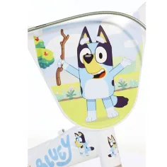 Bluey 12” Kinderfahrrad mit Flaschenhalter und Stützrädern in Weiß-Blau-Grün – Dino Bikes Fahrrad Bild 3
