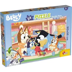 Bluey und seine Freunde 2 in 1 24-teiliges Puzzle und Malbuch 50x35cm - Lisciani