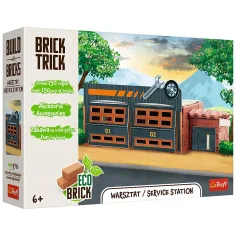 Brick Trick aus Ziegeln bauen: Service-Station 150 Teile Bau-Spielzeug - Trefl