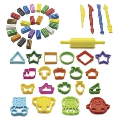 Buntes 50-teiliges Modellierknet-Set mit Zubehör - Carioca Bild 2