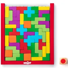 Buntes Holz Tetris Puzzle Spiel - Woodyland