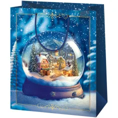 Cardex: Dorf im Schneekugel mittlere Geschenktasche 17x10x23cm Bild 1