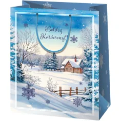 Cardex: Winterlandschaft Weihnachts große Geschenktasche 26x13x33cm