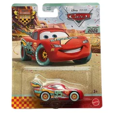Cars Lightning McQueen hellblau mit Rädern Spielzeugauto 1/55 – Mattel Bild 1