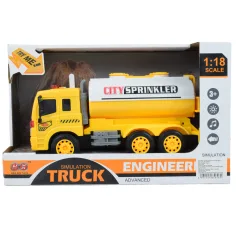 City Truck: Gelber Tanklastwagen mit Licht und Sound 1/18 Bild 5