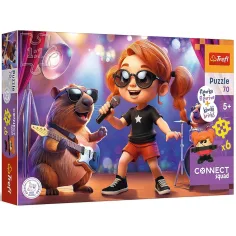 Connect Sue 70-teiliges Puzzle mit Figur und 6 Bauklötzen - Trefl