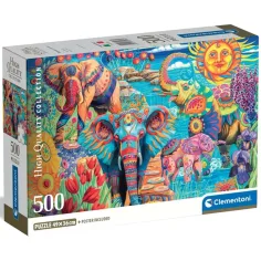 Der Karneval der Elefanten 500 Teile HQC Kompakt Puzzle - Clementoni