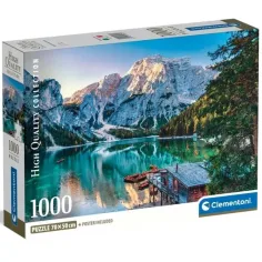 Der smaragdgrüne See von Braies 1000 Teile HQC Puzzle mit Poster - Clementoni