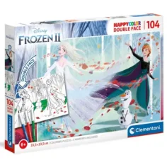 Die Eiskönigin II. Double 2 in 1 104-teiliges ausmalbares doppelseitiges Puzzle - Clementoni