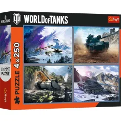 Die große Panzer-Schlacht 4x250 Teile Puzzle - Trefl