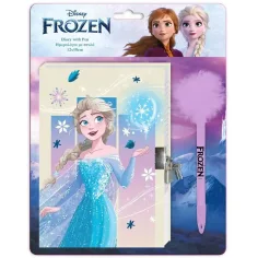 Disney: Die Eiskönigin 2 geheimes Tagebuch mit Schloss und Pom-Pom-Stift 12x18cm 60 Blatt