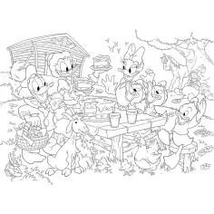 Disney Donald Duck Familie 2-in-1 Maxi 35-teiliges Puzzle und Malvorlage 70x50cm – Lisciani Bild 2