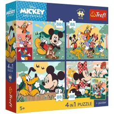 Disney Mickey Maus und Freunde – 4 x 88 Teile Premium Plus Kids Puzzle – Trefl Bild 1