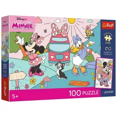 Disney Minnie Maus Rosa Abenteuer 100-teiliges UFT Puzzle mit Poster - Trefl Bild 1