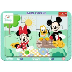 Disney Minnie und Mickey Maus Abenteuer 2 in 1 gerahmtes Baby Puzzle - Trefl
