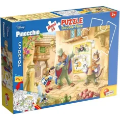 Disney Pinocchio 2-in-1 Maxi 35-teiliges Puzzle und Malvorlage 70x50cm – Lisciani