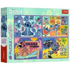 Disney: Wundervoller Stitch 4x250-teiliges Puzzle - Trefl