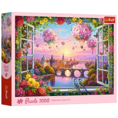 Ein Hauch von rosa Liebe 1000-teiliges Puzzle - Trefl Bild 1