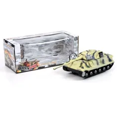 Ein sandfarbener Tarnpanzer