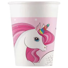Einhornglas Papierbecher 8er-Set 200ml