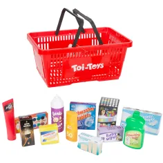 Einkaufswagen mit Lebensmitteln und Haushaltsartikeln Bild 1