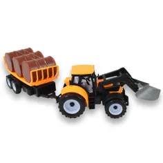 Engineering Truck: Baggertraktor mit Anhänger und Fässern in verschiedenen Ausführungen 43cm Bild 2