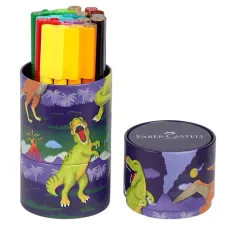 Faber-Castell: Connector Filzstift Set – 20 Stück in einer Dino-Runddose