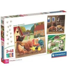 Farm Momente 3x48 Teile Super Color Puzzle - Clementoni