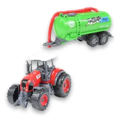 Farm Set: Landwirtschaftlicher Traktor mit Anhänger in vier Varianten 22cm Bild 3