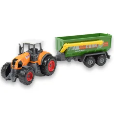 Farm Set: Landwirtschaftlicher Traktor mit Anhänger in vier Varianten 22cm Bild 4