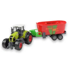 Farm Set: Landwirtschaftlicher Traktor mit Anhänger in vier Varianten 22cm Bild 6