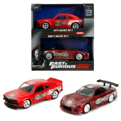 Fast & Furious: Dom Mazda RX-7 und 1974 Mazda RX-3 Metallauto-Set – Jada Toys