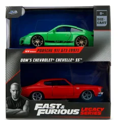 Fast & Furious Legacy Series – Dom Chevrolet Chevelle SS und Porsche 911 GT3 (997) Metall-Auto-Modell-Set - Jada Toys Bild 1