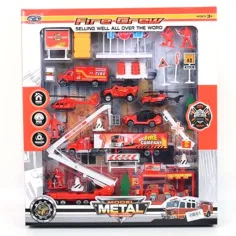 Feuerwehrspielset mit Tankstelle und Zubehör