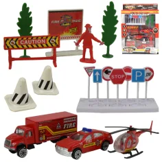 Feuerwehr-Team: Feuerwehr-Spielzeugauto-Set mit Zubehör