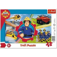 Feuerwehrmann Sam: Sam Tag 15-teiliges Rahmenpuzzle - Trefl Bild 1
