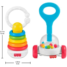 Fisher-Price: 2-teiliges farbenfrohes Rasselset für Babys - Mattel Bild 3