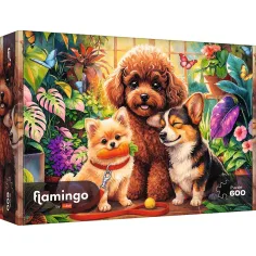 Flamingo von Puzzle Hündchen im Gewächshaus 600 Teile Puzzle - Trefl Bild 1