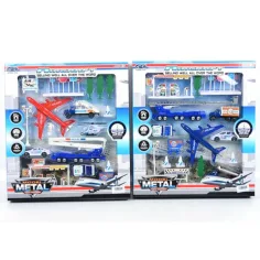 Flughafen-Spielset mit Flugzeugen und Verkehrsschildern in zwei Varianten