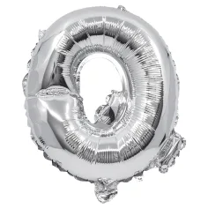 Folienballon in Buchstabenform, silberfarben – Buchstabe Q, 32 cm