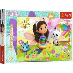 Gabis Puppenhaus Glitzerndes Abenteuer 100-teiliges Glitzerpuzzle – Trefl