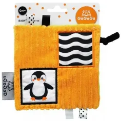 GaGaGu: beidseitiges sensorisches Tuch mit Pinguin- und Waschbär-Muster Bild 1