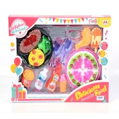 Geburtstagsparty-Set mit Sektglas und Kuchen