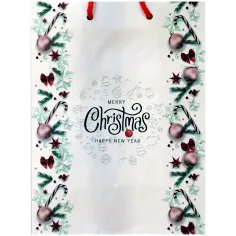 Geschenktasche mit Merry Christmas Muster 17,5x22,5x9,5cm