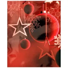 Geschenktasche rot mit Weihnachtsdekoren Muster 26x32x12,5cm